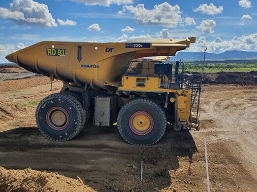 Mining haul truck on site, representing labour hire personnel for supervision, shutdown support, and breakdown response
